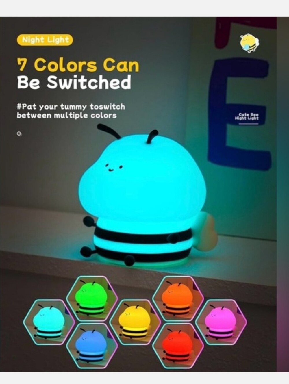 Cute Little Bee Night Light - Picture 8 of 11